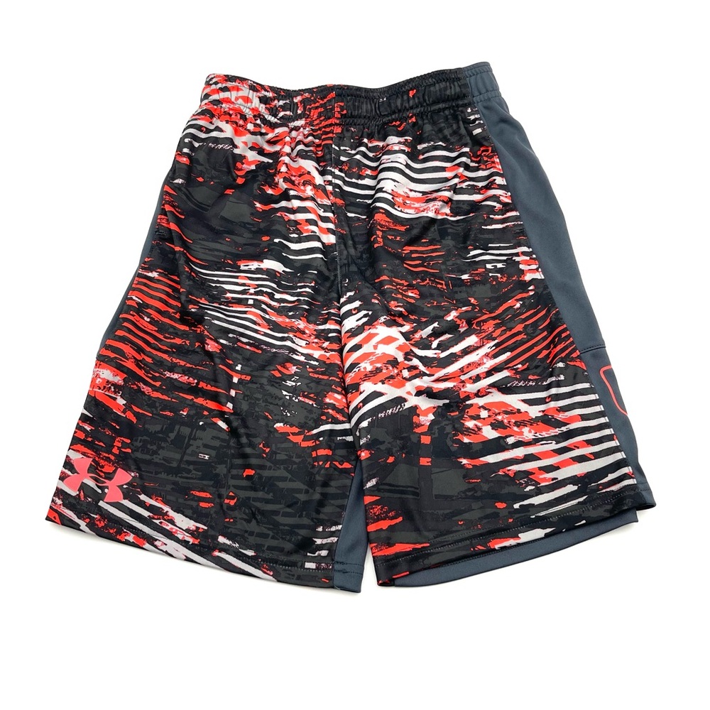 Under Armour Red Black Graphic Athletic Shorts Medium